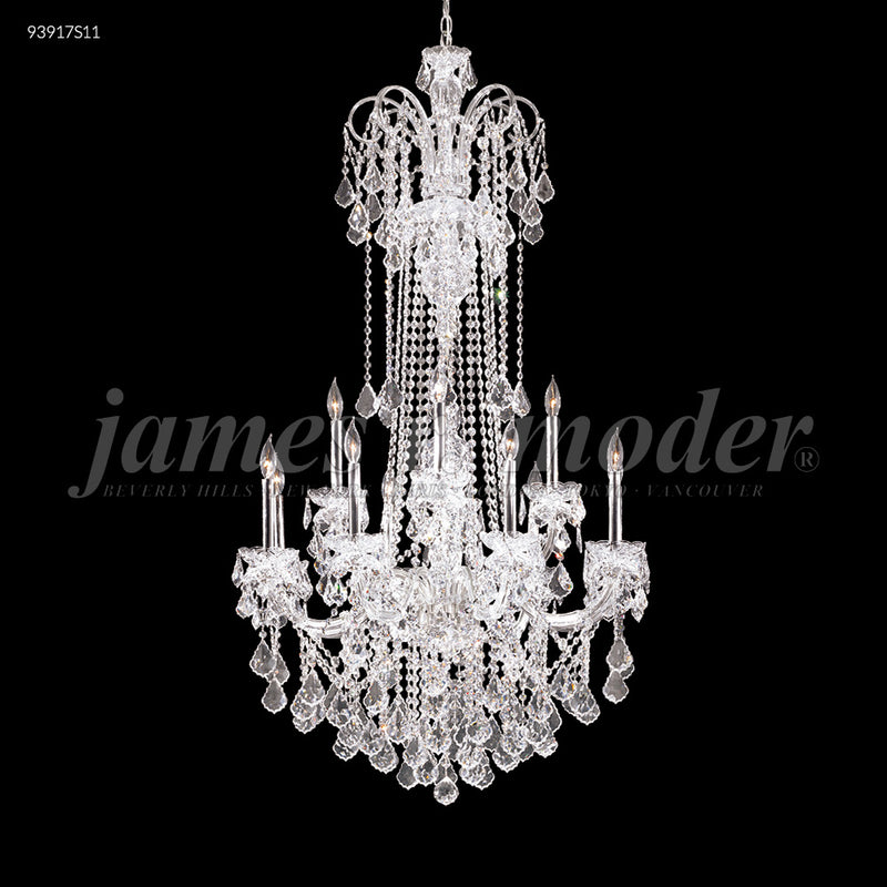 James R. Moder 93917S11 12 Light Chandelier, Silver
