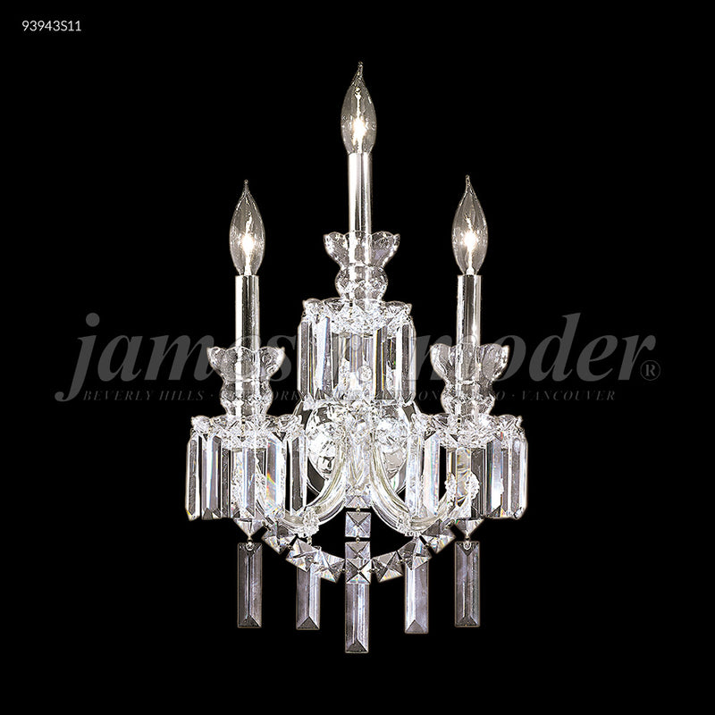 James R. Moder 93943S11 Three Light Wall Sconce, Silver