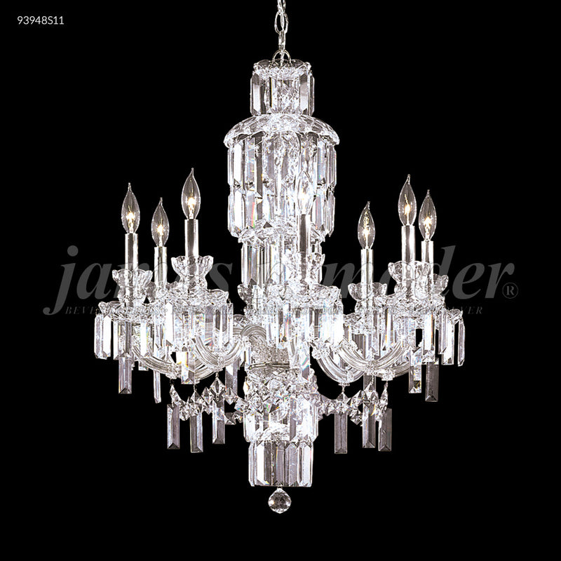 James R. Moder 93948S11 Eight Light Chandelier, Silver