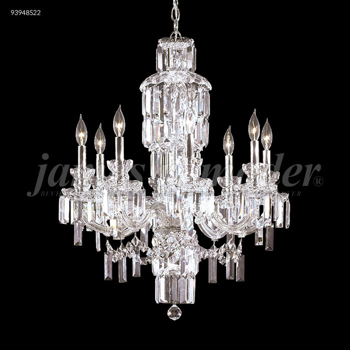 James R. Moder 93948S22 Eight Light Chandelier, Silver