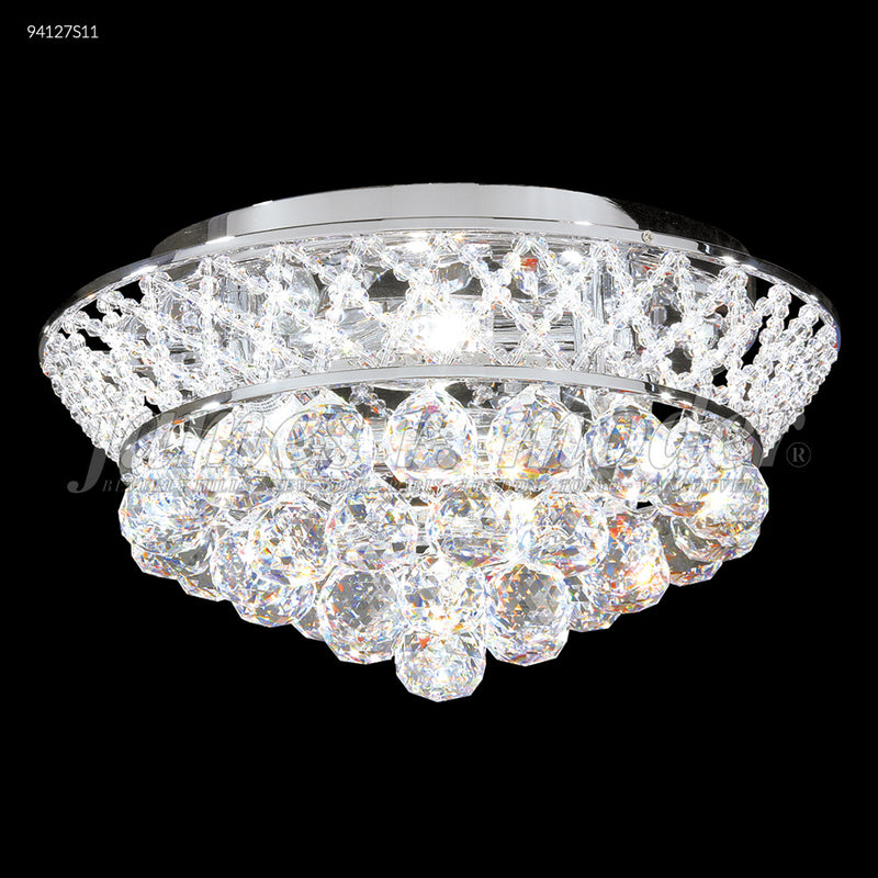 James R. Moder 94127S11 Four Light Flush Mount, Silver