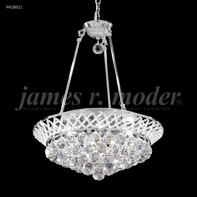 James R. Moder 94138S11 Six Light Chandelier, Silver