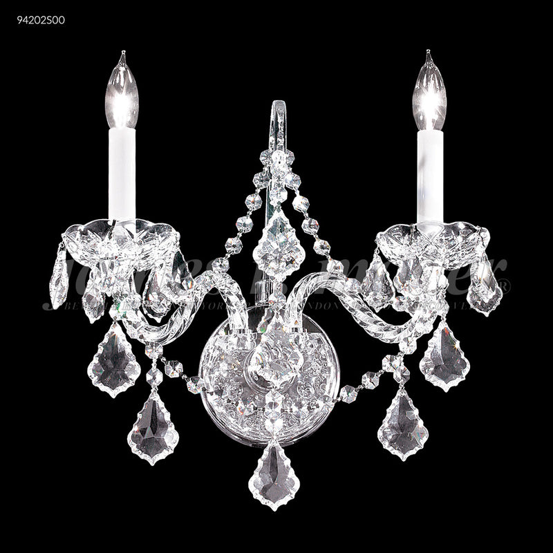James R. Moder 94202S00 Two Light Wall Sconce, Silver