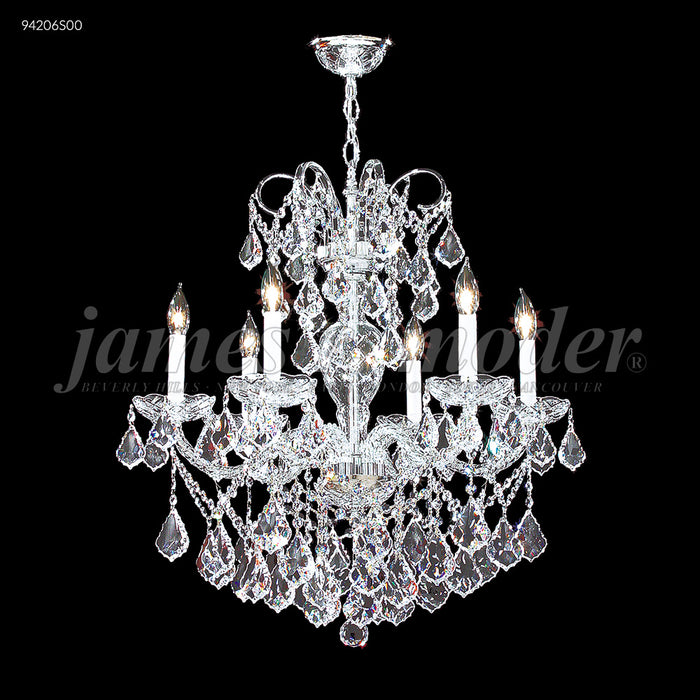 James R. Moder 94206S00 Six Light Chandelier, Silver