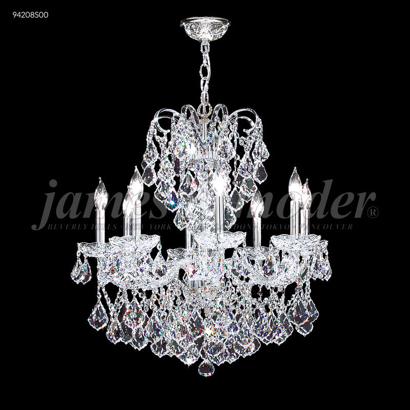 James R. Moder 94208S00 Eight Light Chandelier, Silver
