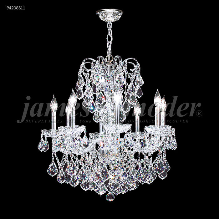 James R. Moder 94208S11 Eight Light Chandelier, Silver