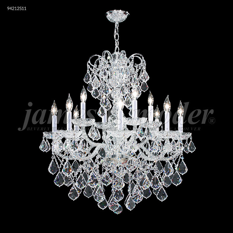 James R. Moder 94212S11 12 Light Chandelier, Silver