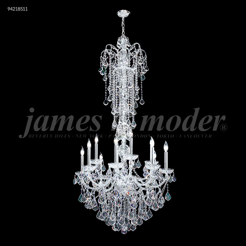 James R. Moder 94218S11 12 Light Chandelier, Silver