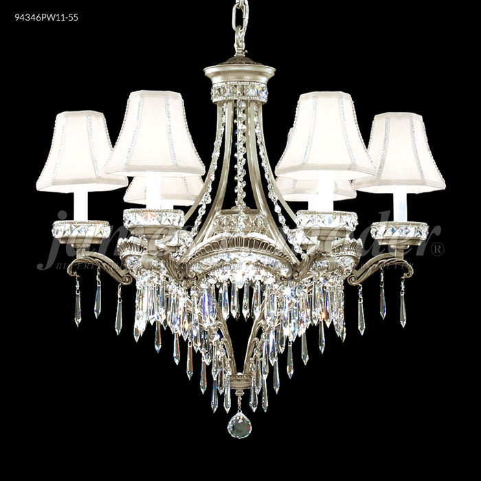 James R. Moder 94346PW11-55 Six Light Chandelier, Pewter