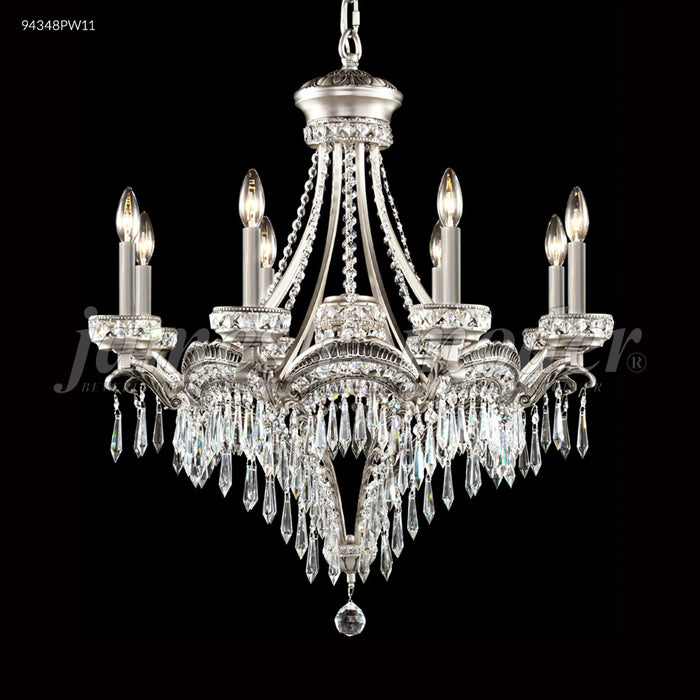 James R. Moder 94348PW11 Nine Light Chandelier, Pewter