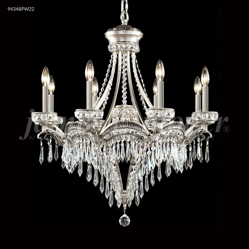 James R. Moder 94348PW22 Nine Light Chandelier, Pewter