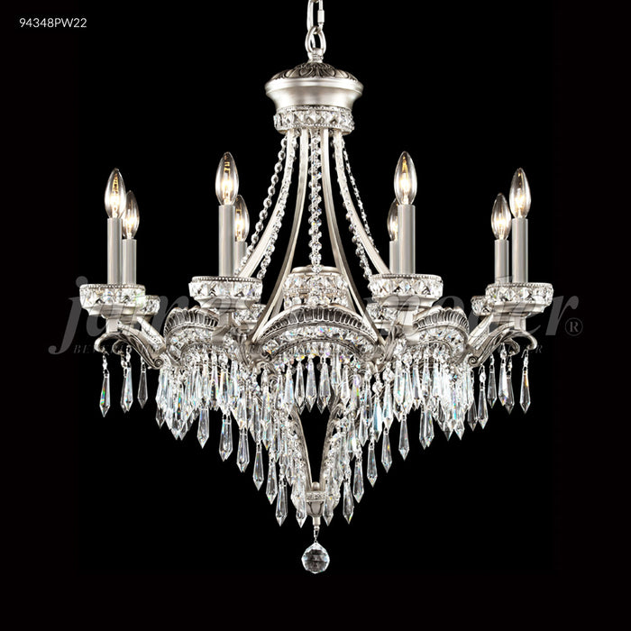 James R. Moder 94348PW22 Nine Light Chandelier, Pewter