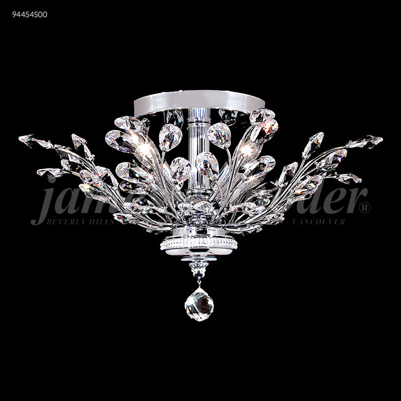 James R. Moder 94454S00 Four Light Flush Mount, Silver