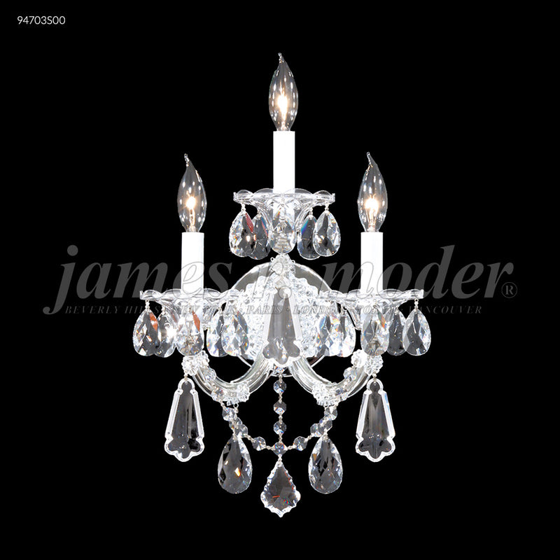 James R. Moder 94703S00 Three Light Wall Sconce, Silver