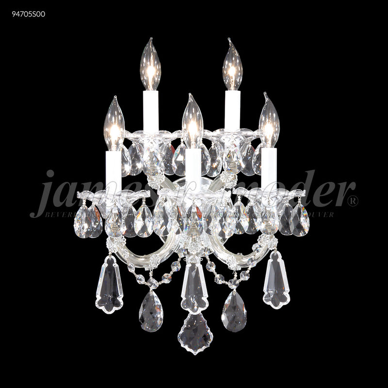 James R. Moder 94705S00 Five Light Wall Sconce, Silver