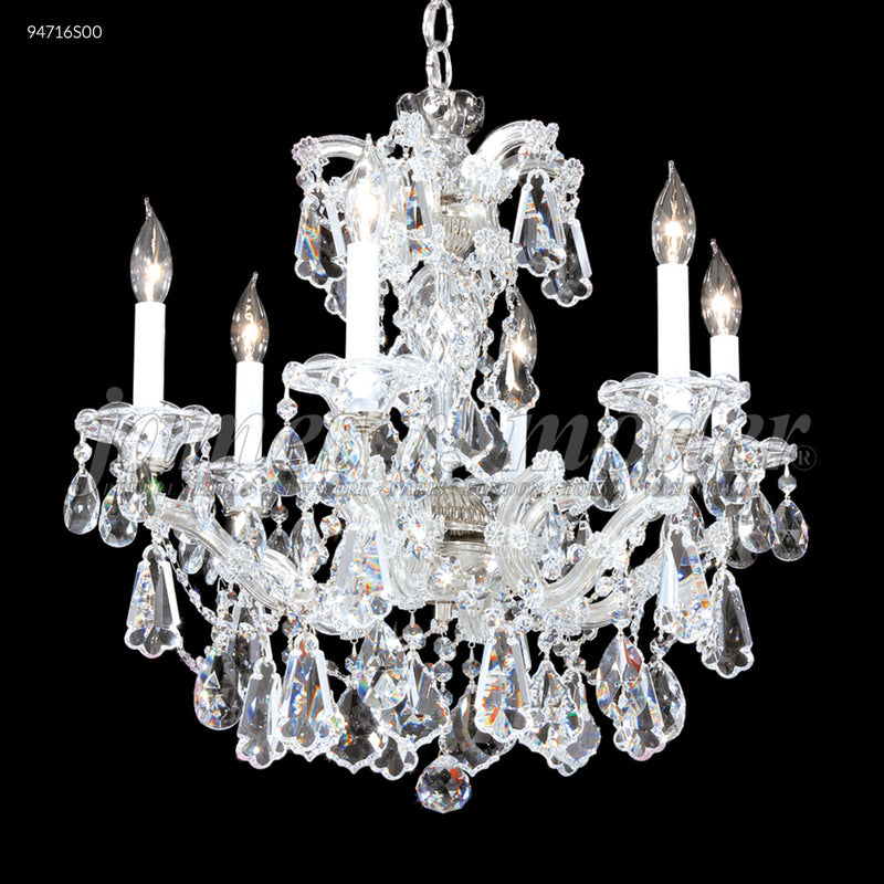 James R. Moder 94716S00 Six Light Chandelier, Silver