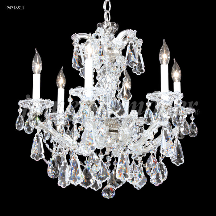 James R. Moder 94716S11 Six Light Chandelier, Silver