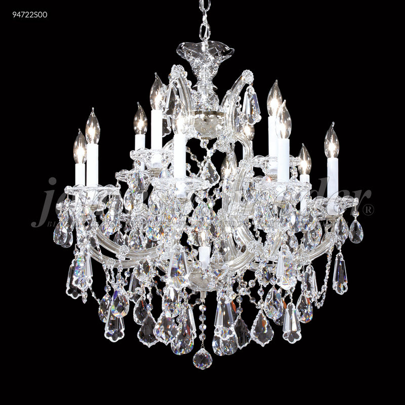 James R. Moder 94722S00 12 Light Chandelier, Silver