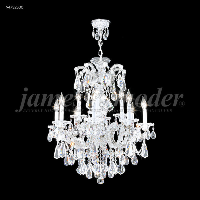 James R. Moder 94732S00 12 Light Chandelier, Silver