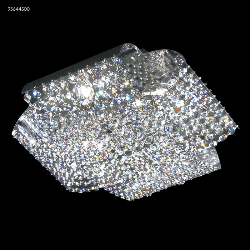 James R. Moder 95644S00 Four Light Flush Mount, Silver