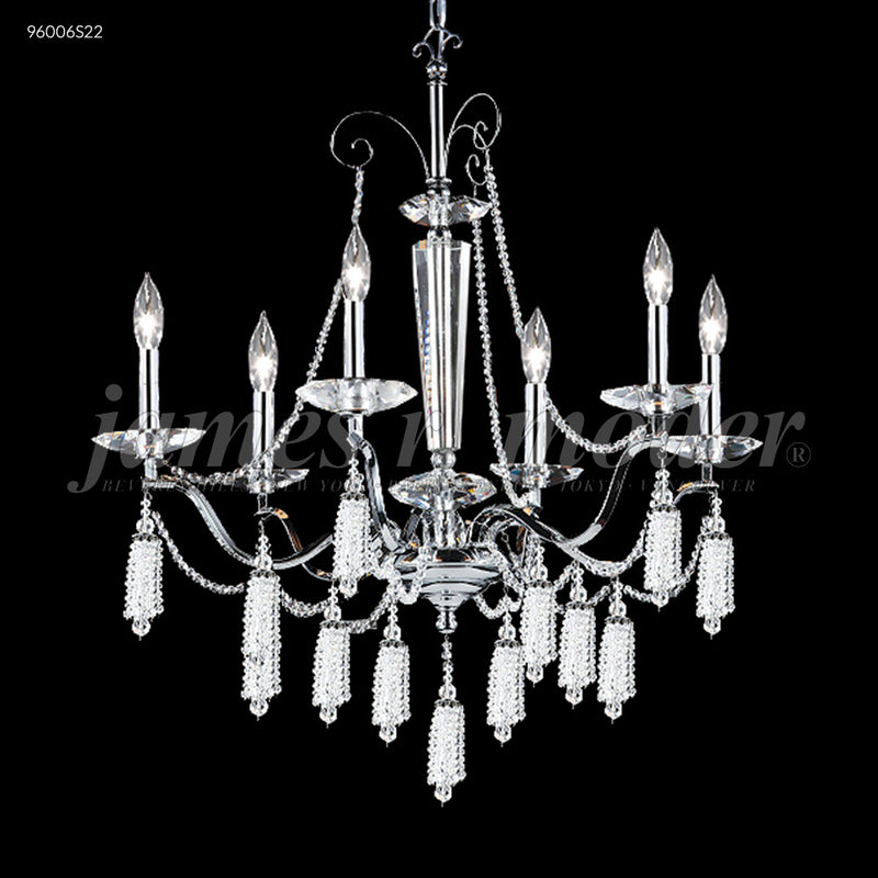 James R. Moder 96006S22 Six Light Chandelier, Silver