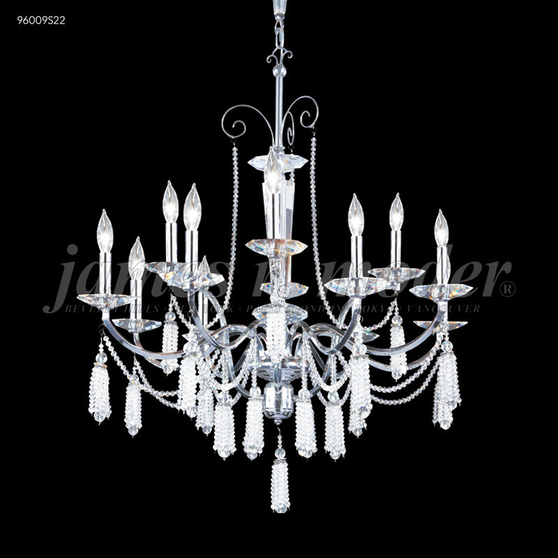 James R. Moder 96009S22 12 Light Chandelier, Silver