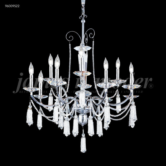 James R. Moder 96009S22 12 Light Chandelier, Silver