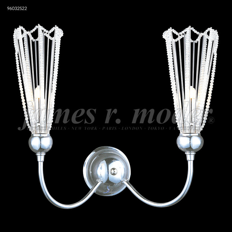 James R. Moder 96032S22 Two Light Wall Sconce, Silver