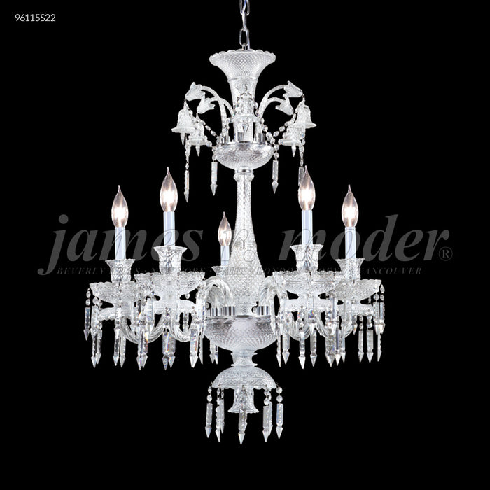 James R. Moder 96115S22 Five Light Chandelier, Silver