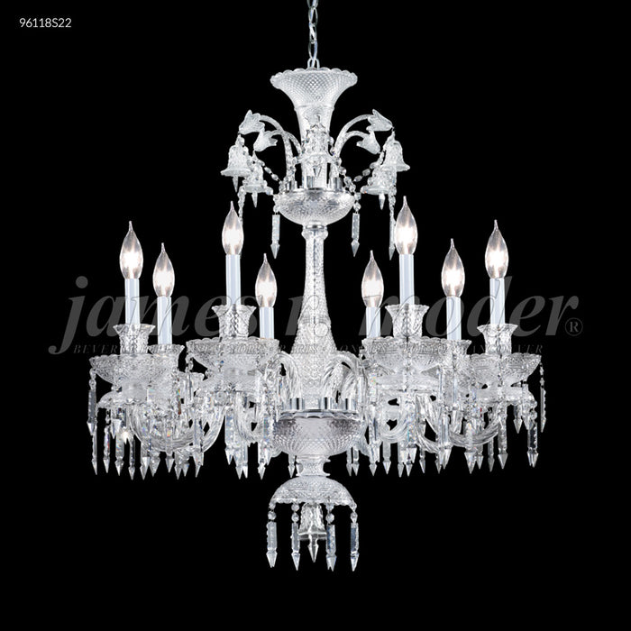 James R. Moder 96118S22 Eight Light Chandelier, Silver