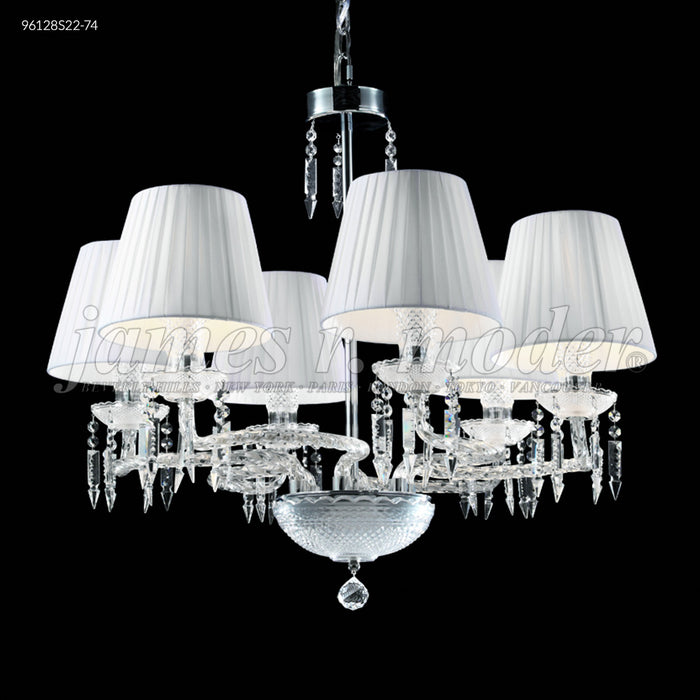 James R. Moder 96128S22-74 Six Light Chandelier, Silver