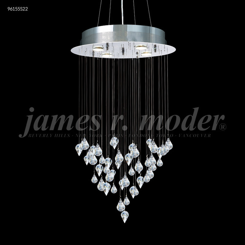 James R. Moder 96155S22 Four Light Chandelier, Silver