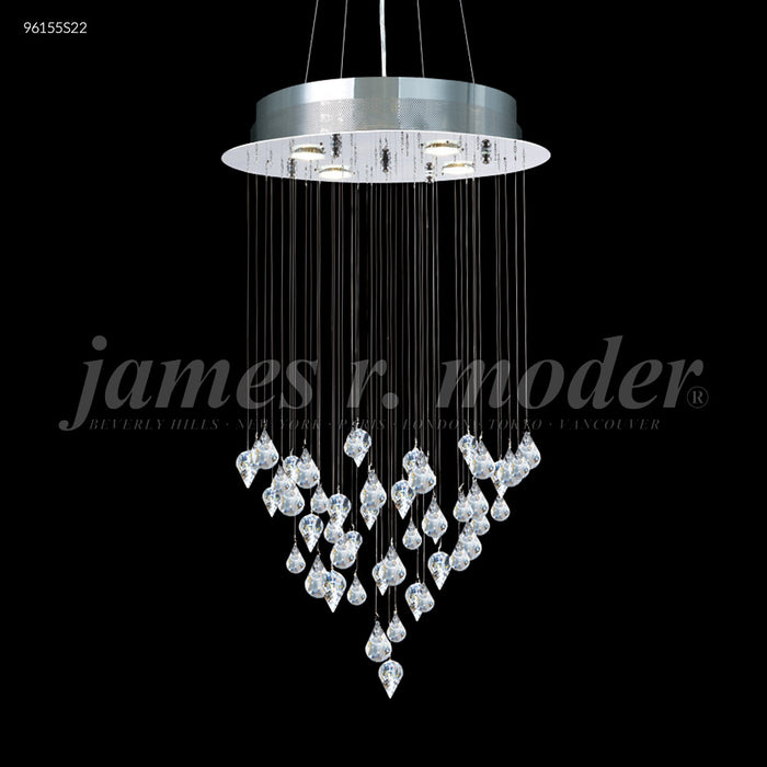James R. Moder 96155S22 Four Light Chandelier, Silver