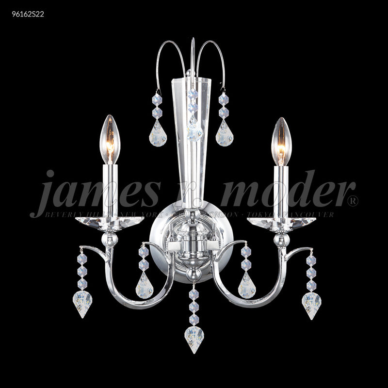 James R. Moder 96162S22 Two Light Wall Sconce, Silver