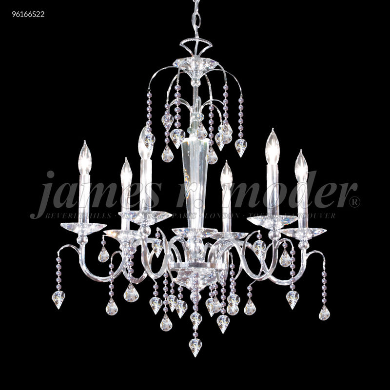 James R. Moder 96166S22 Six Light Chandelier, Silver