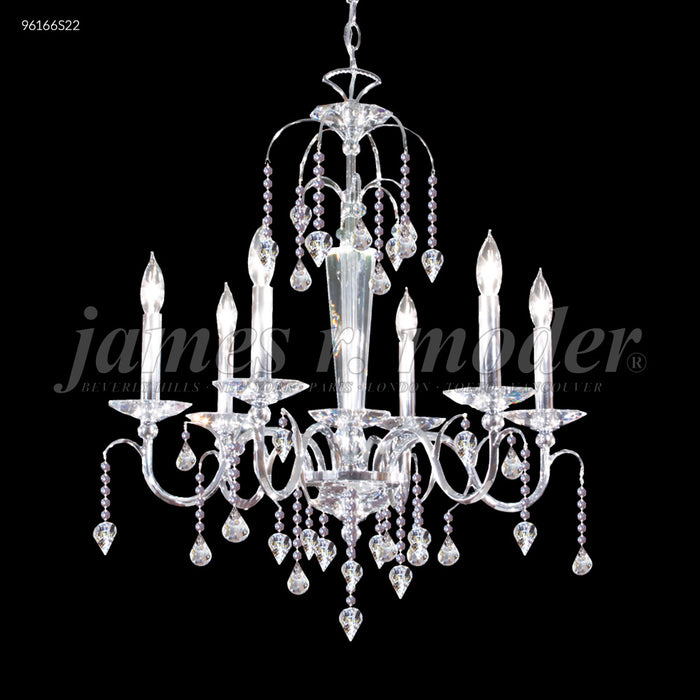 James R. Moder 96166S22 Six Light Chandelier, Silver