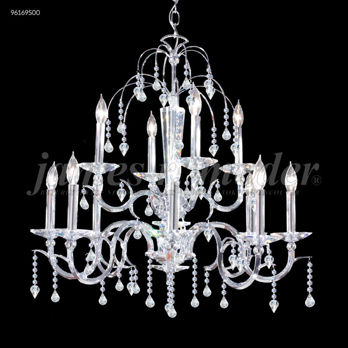 James R. Moder 96169S00 12 Light Chandelier, Silver