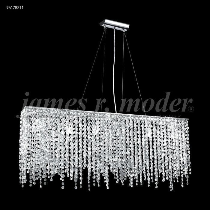 James R. Moder 96178S11 Six Light Chandelier, Silver