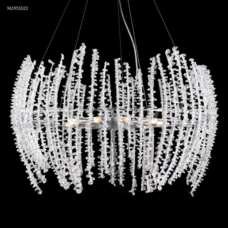 James R. Moder 96195S22 Nine Light Chandelier, Silver