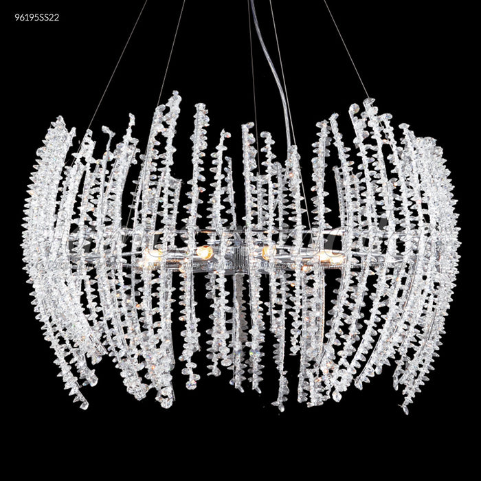 James R. Moder 96195S22 Nine Light Chandelier, Silver