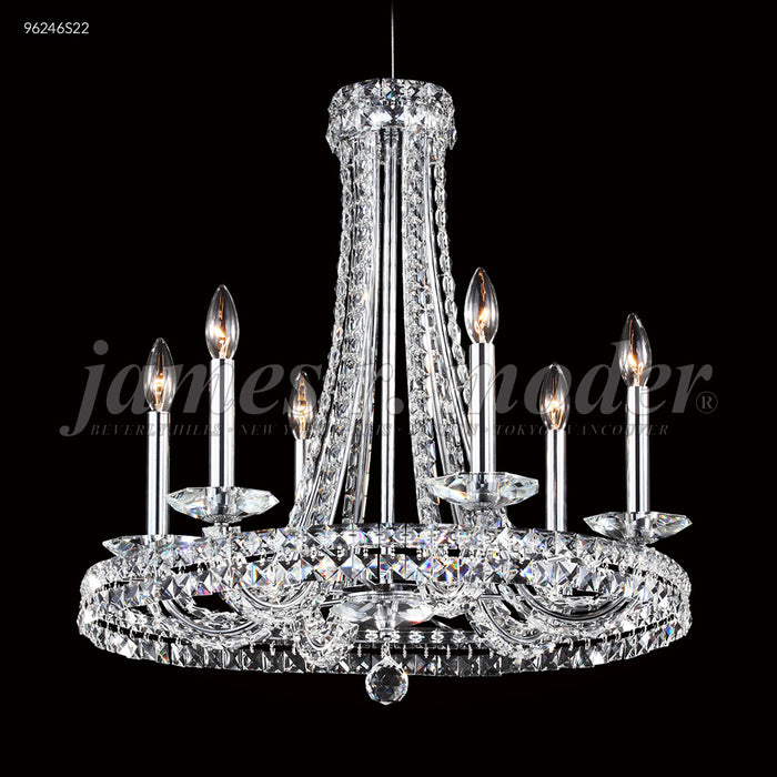 James R. Moder 96246S22 Six Light Chandelier, Silver