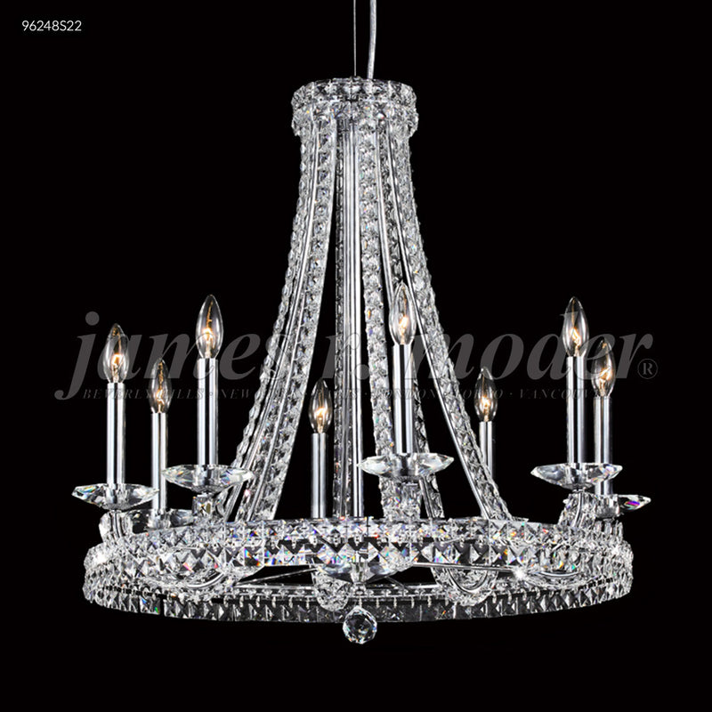 James R. Moder 96248S22 Eight Light Chandelier, Silver