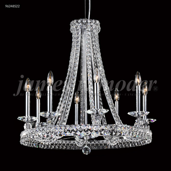 James R. Moder 96248S22 Eight Light Chandelier, Silver