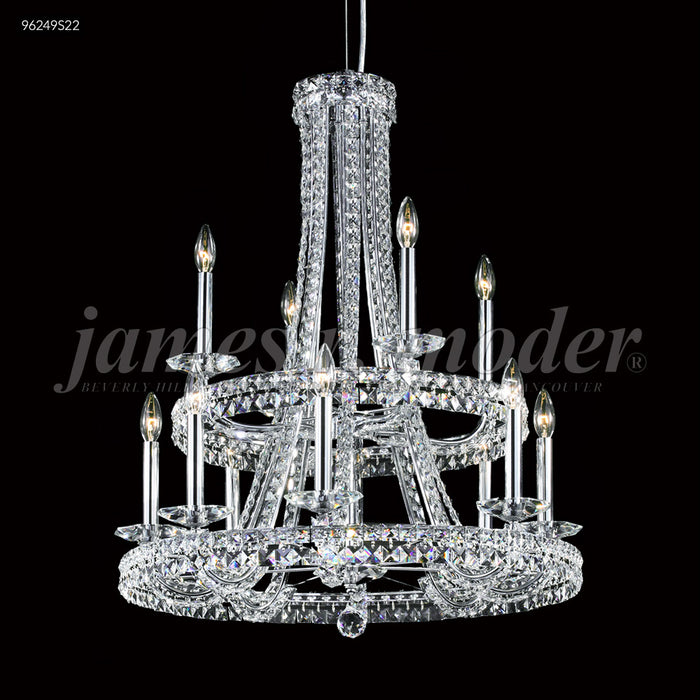 James R. Moder 96249S22 12 Light Chandelier, Silver