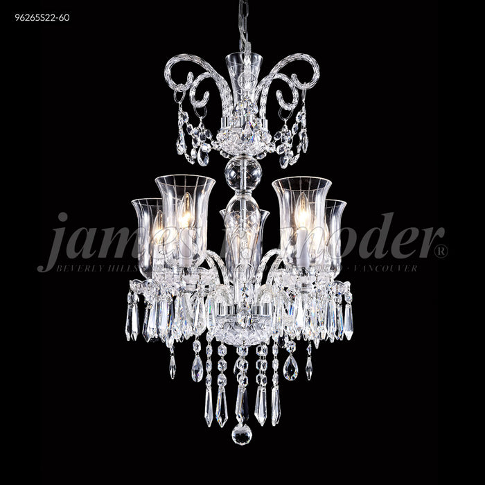 James R. Moder 96265S22-60 Five Light Pendant, Silver