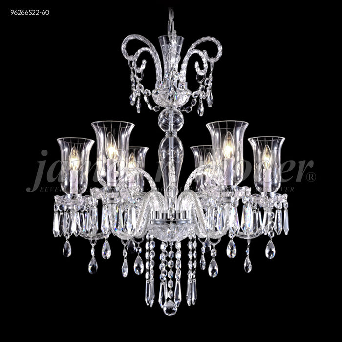 James R. Moder 96266S22-60 Six Light Chandelier, Silver