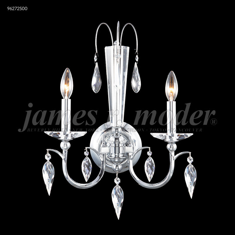 James R. Moder 96272S00 Two Light Wall Sconce, Silver