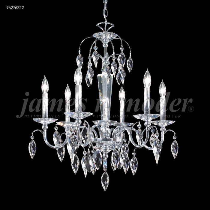 James R. Moder 96276S22 Six Light Chandelier, Silver