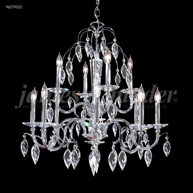 James R. Moder 96279S22 12 Light Chandelier, Silver