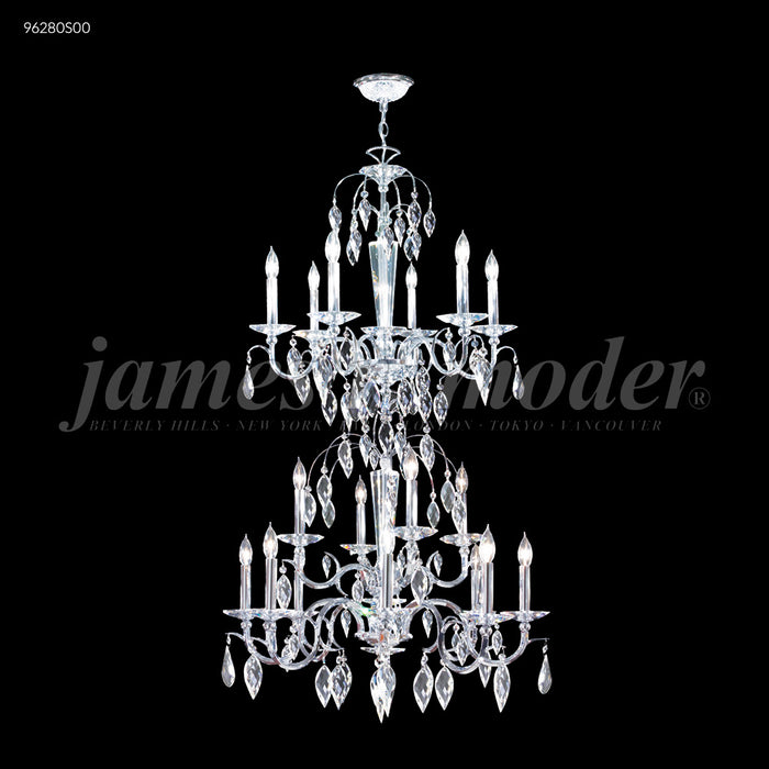 James R. Moder 96280S00 18 Light Chandelier, Silver